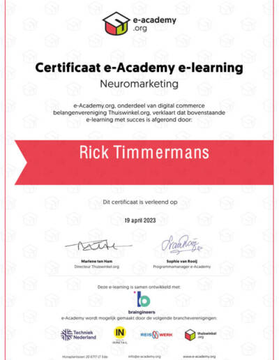 Certificaat-e-Academy-e-learning-Neuromarketing