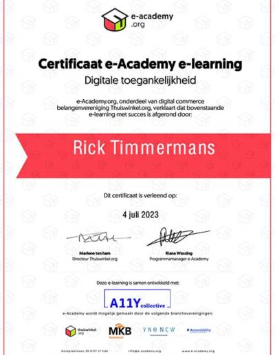 Certificate Digitale toegankelijkheid